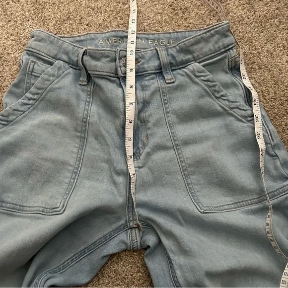 American Eagle Super baggy hi rise wide leg utility jeans 0 - Picture 7 of 10